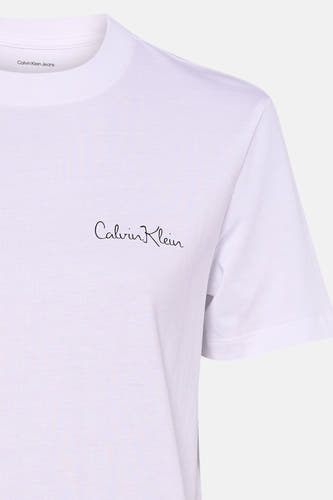 T-shirt blanc à manches courtes de Calvin Klein, avec un logo subtil en script.