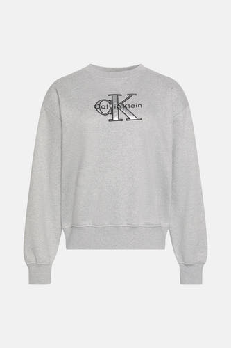 Gilet gris de Calvin Klein avec un logo Calvin Klein sur la poitrine.
