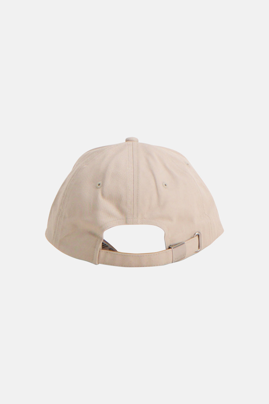 Beige pet van Calvin Klein, gezien van achteren met verstelbare band.
