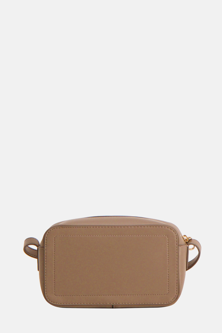 Bruine schoudertas van Calvin Klein, met gestikte details en goudkleurige hardware.