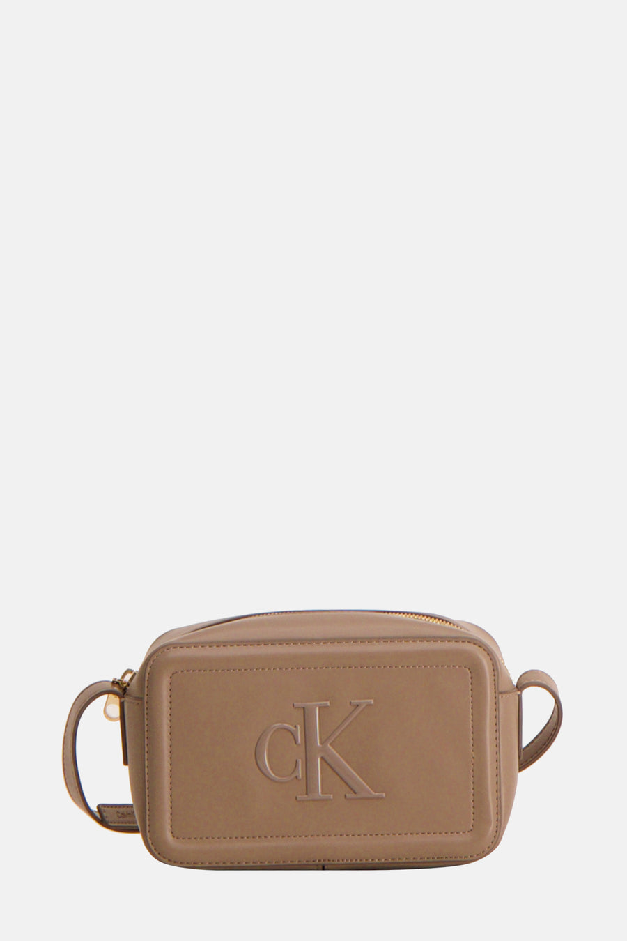 Veste épaules de Calvin Klein, avec logo en relief et fermeture à glissière dorée.