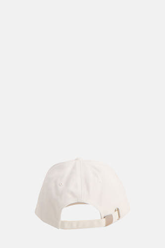 Witte pet van Calvin Klein, achterkant met verstelbare band.
