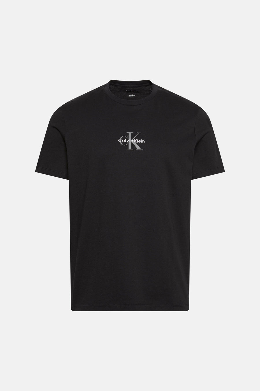 T-shirt noir Calvin Klein avec le logo CK Calvin Klein sur la poitrine et manches courtes.