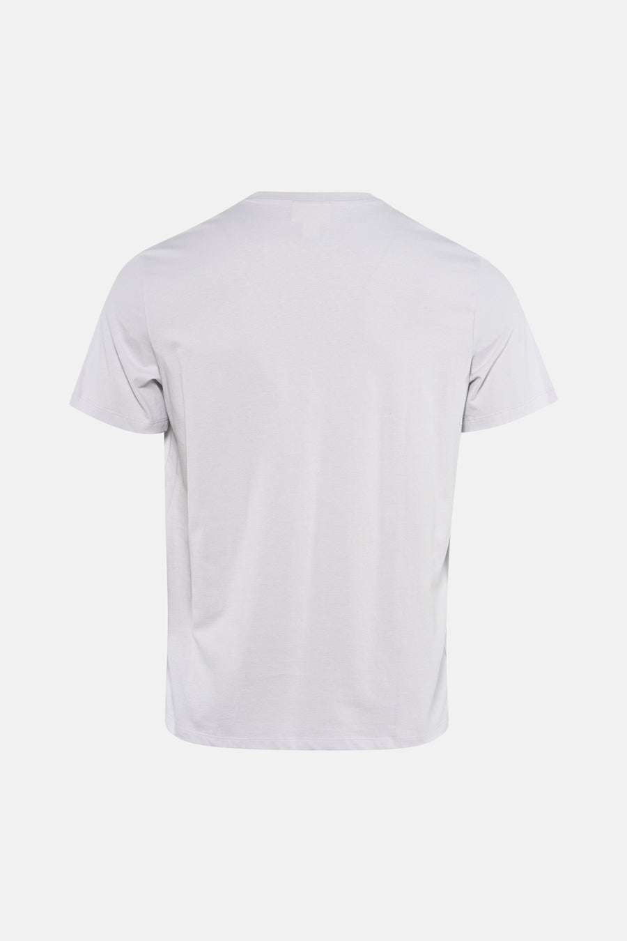 Grijze korte mouw t-shirt van Calvin Klein, achterzijde, eenvoudig design, gladde stof, ronde hals, minimalistisch model