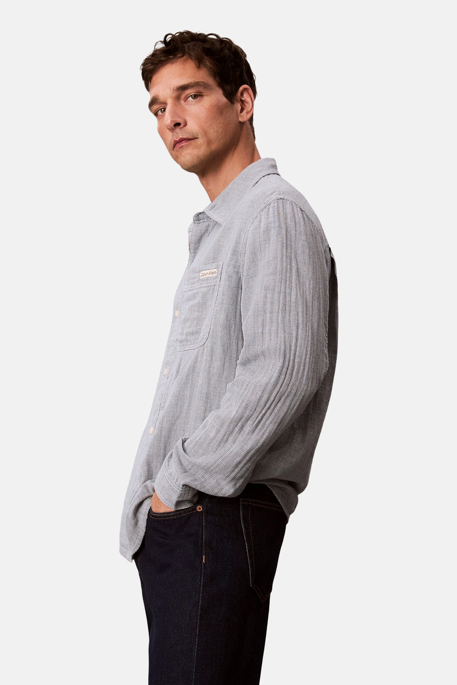 Chemise à manches longues - bleu - Calvin Klein