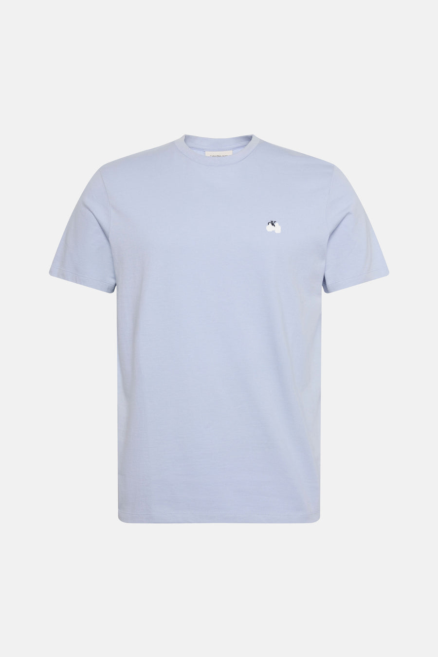 Blauw T-shirt met korte mouwen van Calvin Klein Jeans, met een klein logo op de borst.
