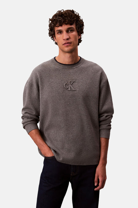 Pull col O Gris - Calvin Klein