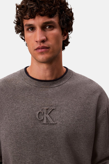 Pull col O Gris - Calvin Klein