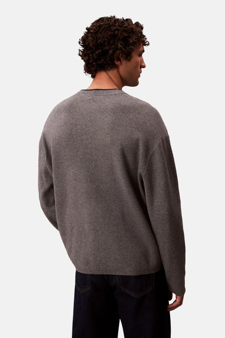 Pull à col rond - gris