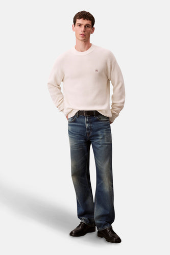 Pull à col rond - beige - Calvin Klein