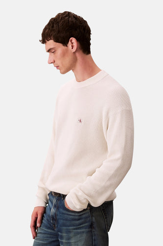 Pull à col rond - beige - Calvin Klein