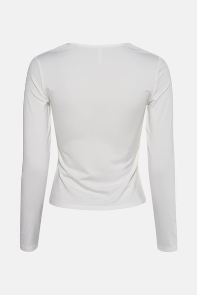 T-shirt blanc à manches longues de HAILYS, vu de dos.