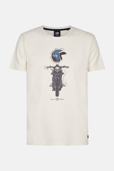 T-shirt blanc à manches courtes de Petrol Industries®, dos uni, col rond classique.