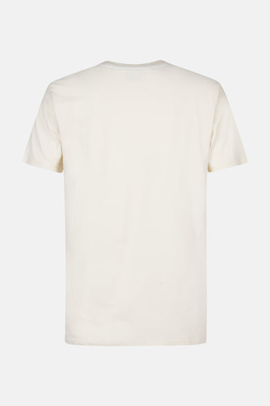 Wit T-shirt met korte mouwen van Petrol Industries®, effen achterkant, klassieke ronde hals.