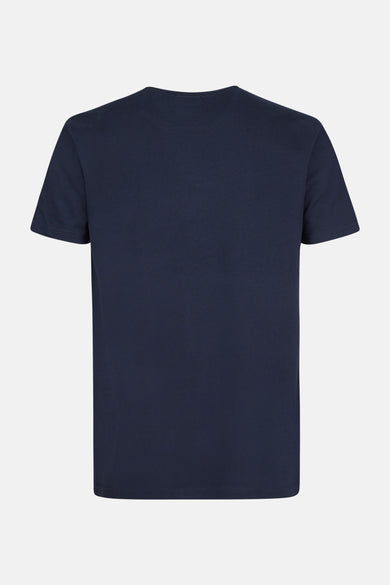 Blauw T-shirt met korte mouwen van Petrol Industries®, effen achterkant, zonder decoratie.