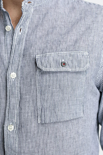 Chemise &agrave; manches longues - bleu