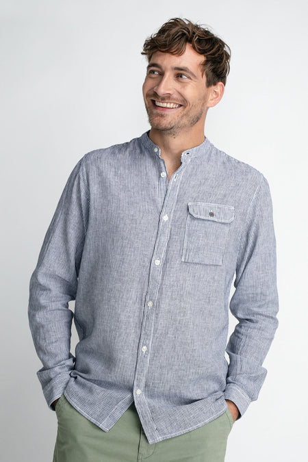 Chemise &agrave; manches longues - bleu