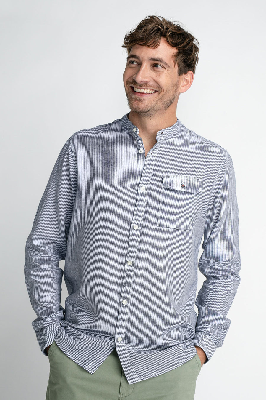 Chemise &agrave; manches longues - bleu