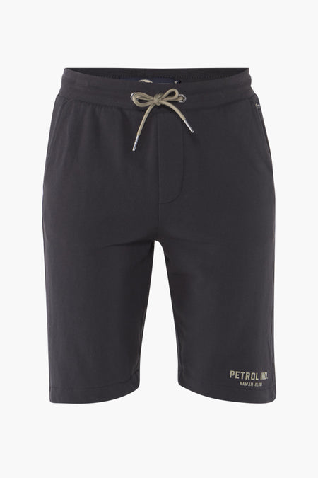 Zwarte korte broek met trekkoord.