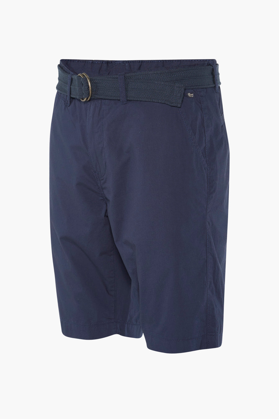 Shorts bleus de Petrol Industries avec une ceinture tissée et des points subtils.