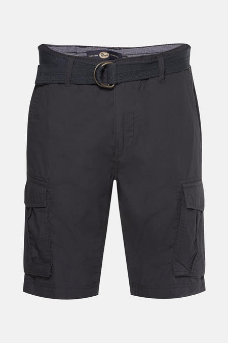 Shorts noirs de Petrol Industries, avec une poche et un détail de ceinture tissée.