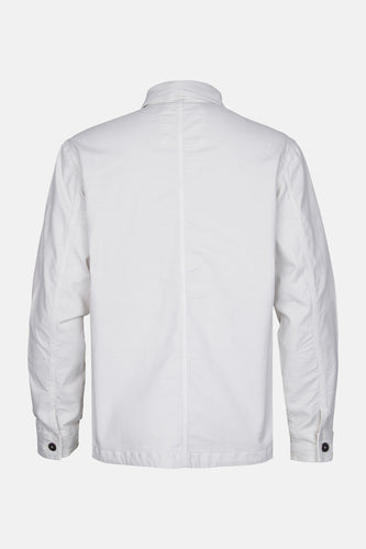 Achterkant van een wit jasje.