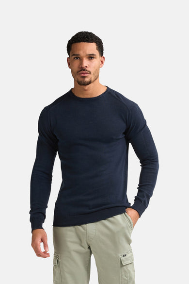 Pull à col rond - bleu