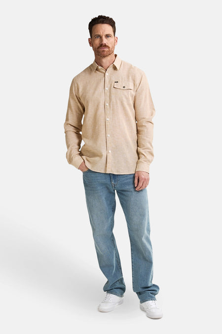 Chemise à manches longues - beige