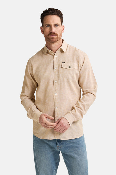 Chemise à manches longues - beige