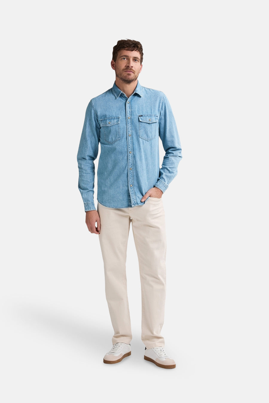Chemise à manches longues - Light blue denim - Petrol Industries®