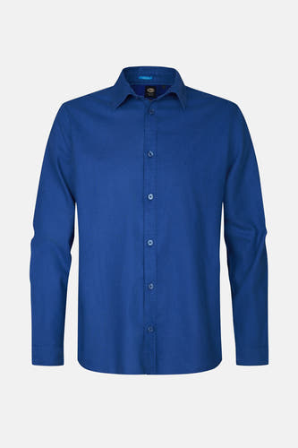 Chemise bleue à manches longues de Petrol Industries, design simple avec col boutonné.