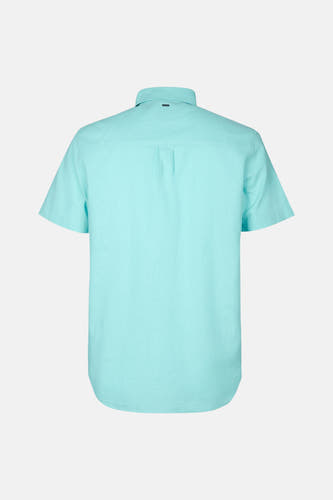 Chemise turquoise à manches courtes de Petrol Industries, avec un col classique.