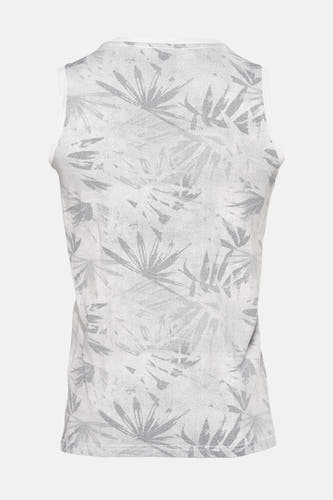 Chemise bleue de Petrol Industries®, avec une finition blanche aux manches et un motif de feuille sur toute la surface du tissu.