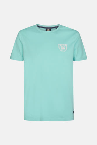 Blauw T-shirt met korte mouwen van Petrol Industries®, met een witte print op de borst.