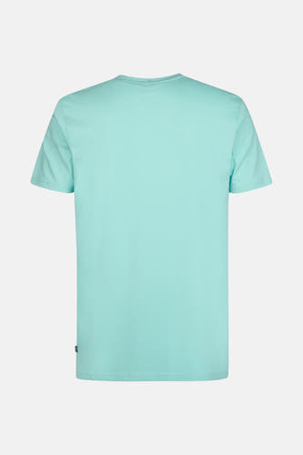 Blauw T-shirt met korte mouwen van Petrol Industries, gezien van achteren, effen stof.
