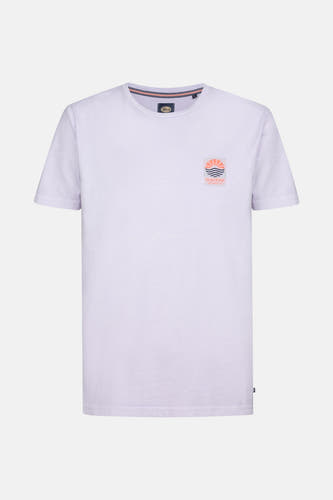 T-shirt bleu marine à manches courtes de Petrol Industries, avec un petit logo sur la poitrine.