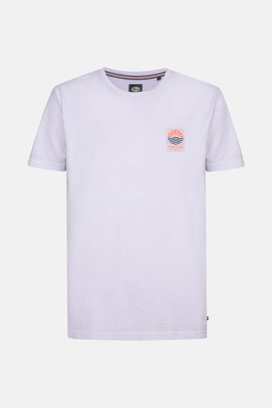 T-shirt bleu marine à manches courtes de Petrol Industries, avec un petit logo sur la poitrine.