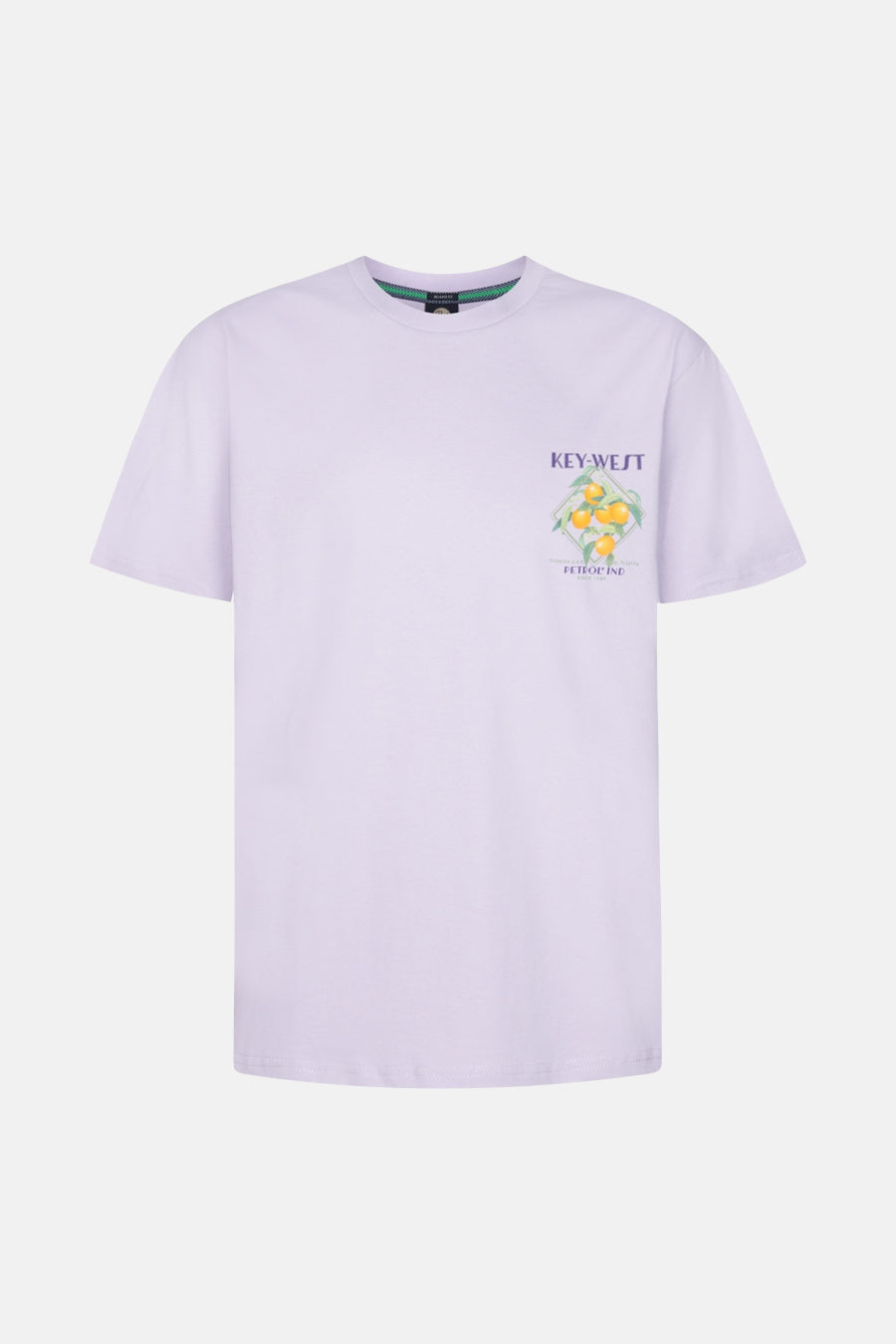 Lila T-shirt met Key-West-opdruk.