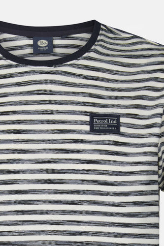 Gestreept T-shirt met labels.