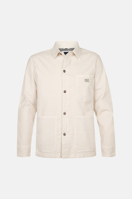 Chemise écru à longues manches de Petrol Industries® avec fermeture à boutons et poches brodées.