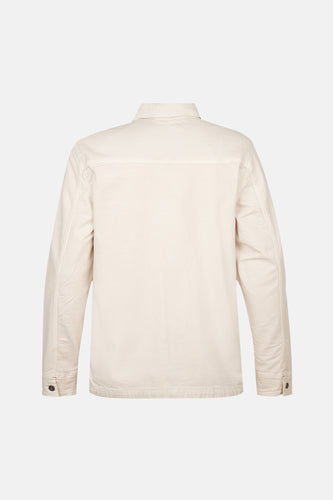 Ecru hemd met lange mouwen van Petrol Industries, achterkant weergegeven met knoopsluiting op de manchet.