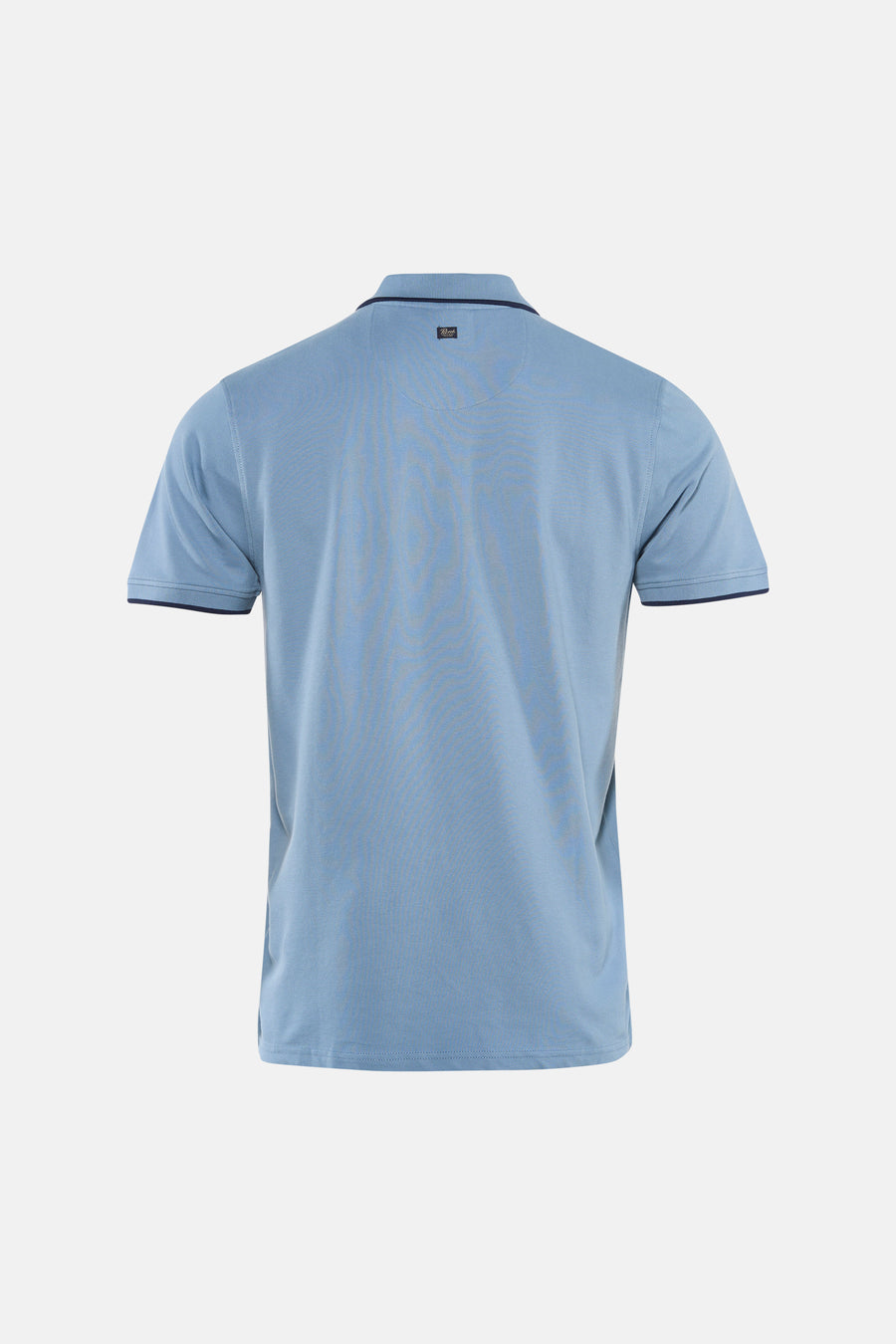 Polo bleu à manches courtes de Petrol Industries®, avec détails bleu foncé au col et aux manches, dos.