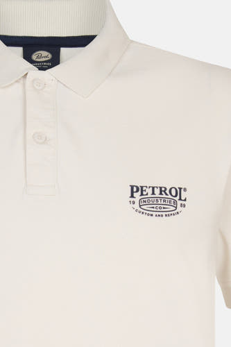 Polo de Petrol Industries avec impression logoue bleu sur la poitr et et fermeture à boutons.