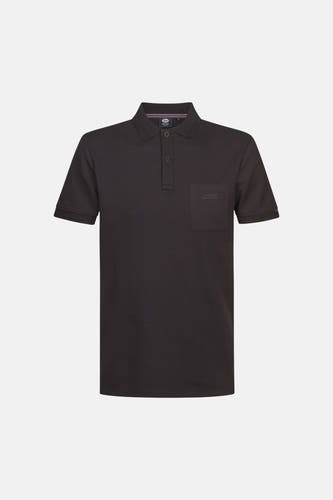 Polo noire à manches courtes et poche poitrine de Petrol Industries.