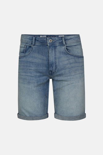 Lichtblauwe denim jeansshort van Petrol Industries, met omgeslagen pijpen en subtiele wassing.