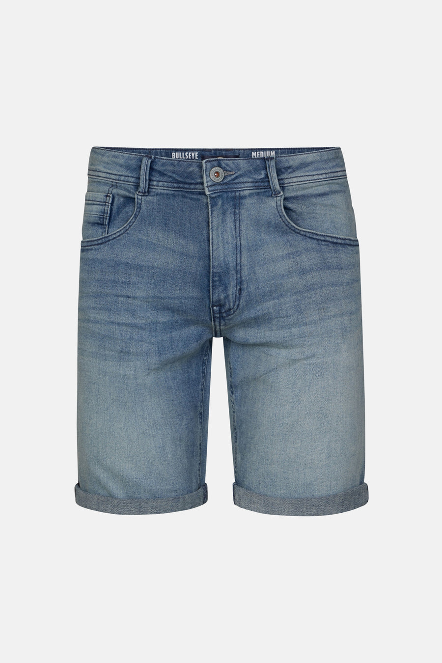 Lichtblauwe denim jeansshort van Petrol Industries, met omgeslagen pijpen en subtiele wassing.