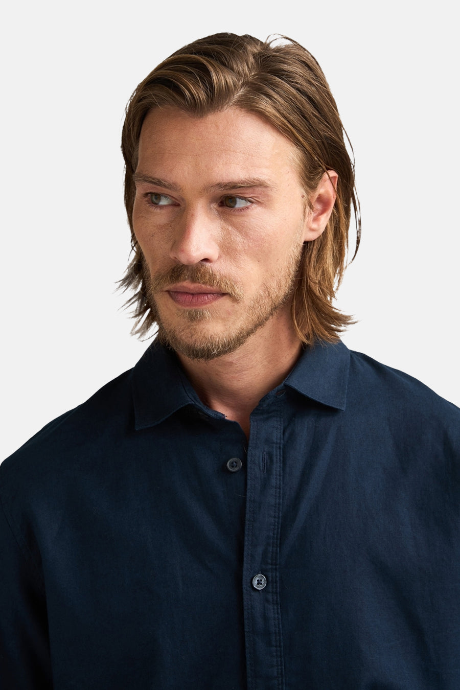 Chemise bleue à manches longues, fermeture boutonnée et col classique de Petrol Industries.