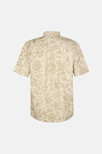 Chemise écru à manches courtes de Petrol Industries® avec un imprimé all-over.