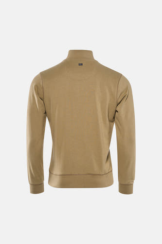 Pull beige à col rond de Petrol Industries, vue arrière avec une étiquette discrète au niveau du cou.
