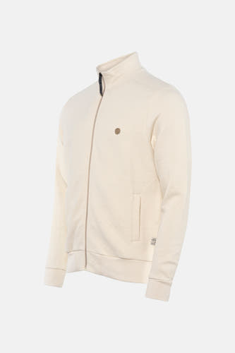 Gilet écru coloré de Petrol Industries, avec fermeture éclair, poche et fines coutures diagonales.